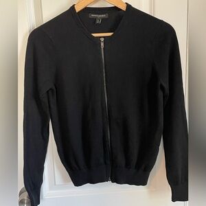 Banana Republic Black Zip-Up Cardigan